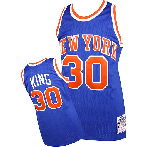 NBA Mitchell Ness New York Knicks 30 Bernard King 1984 1985 Authentic Throwback Blue Jersey